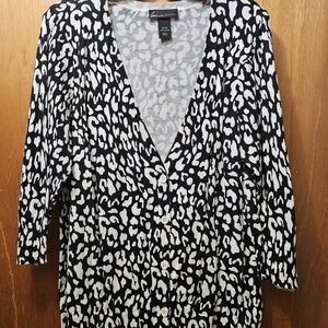 Lane Bryant Black and White Button Down Shirt